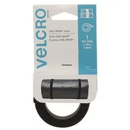 ONE-WRAP Black Fastening Tape Roll – 4 Feet × 3/4 Inch