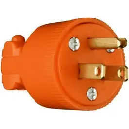 Orange 2-Pole 3-Wire 15-Amp 125-Volt Heavy-Duty Residential Vinyl Plug