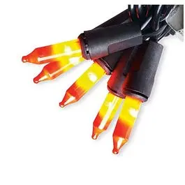 Orange Halloween Mini Light Set – 50-Flicker LED Bulbs