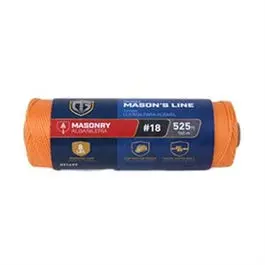Orange Twisted Nylon Mason Line – High-Contrast, Size #18 × 525 Feet