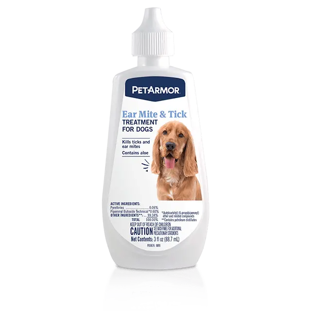 PetArmor Ear Mite & Tick Treatment for Dogs – Fast-Acting Formula