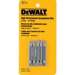 Phillips #2 Power Bit Pack — 2″ Length, 5-Pack