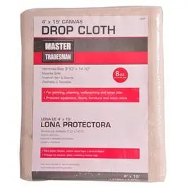 Premium 4 ft × 15 ft Canvas Drop Cloth – 8 oz Weight