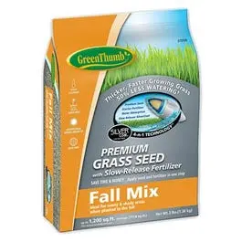 Premium Coated Fall Turfgrass Seed Mix – 3-Lb Bag Covers Up to 1,200 Sq Ft