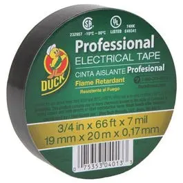 Professional-Grade Black Electrical Insulation Tape – 3/4-Inch × 66-Foot