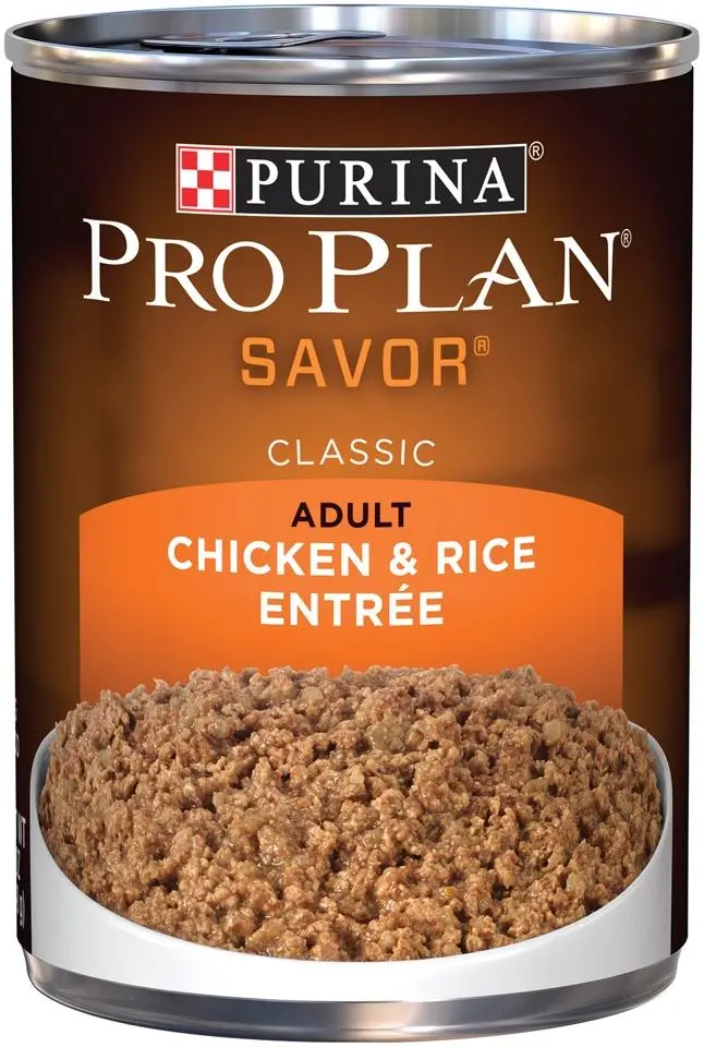 Purina Pro Plan Savor Wet Adult Dog Food – Chicken & Rice Recipe, Canned