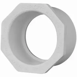 PVC Reducer Bushing: 1-1/2″ Spigot to 3/4″ Slip – White