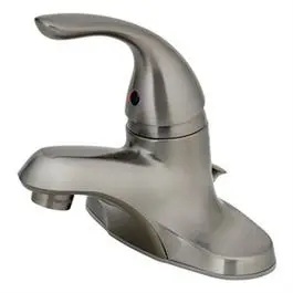 PVD Brushed Nickel Lavatory Faucet with Plastic Pop-Up and Single Lever