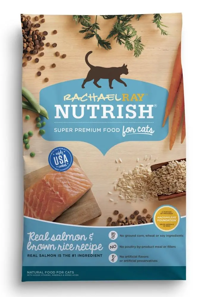 Rachael Ray Nutrish Dry Cat Food – Salmon & Brown Rice Recipe, Natural Ingredients