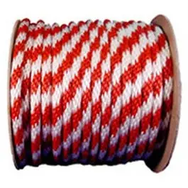 Red-and-White Solid Braid Polypropylene Rope – 5/8 Inch x 200 Feet