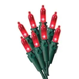 Red Mini LED Christmas Lights – 100-Count String Set