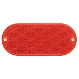 Red Oval Self-Adhesive Trailer Reflector – 4-3/8″ x 1-7/8″