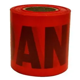 Red Waterproof Danger Tape – 300 Foot Roll