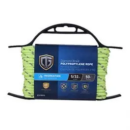 Reflective Lime Polypropylene Rope – 5/32-Inch × 50 Feet, High-Visibility