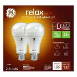 Relax HD LED Bulbs – Soft White, 13W, 2-Pack