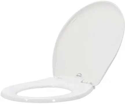 Round White Toilet Seat with Whisper-Close Hinge – Slow-Close Design