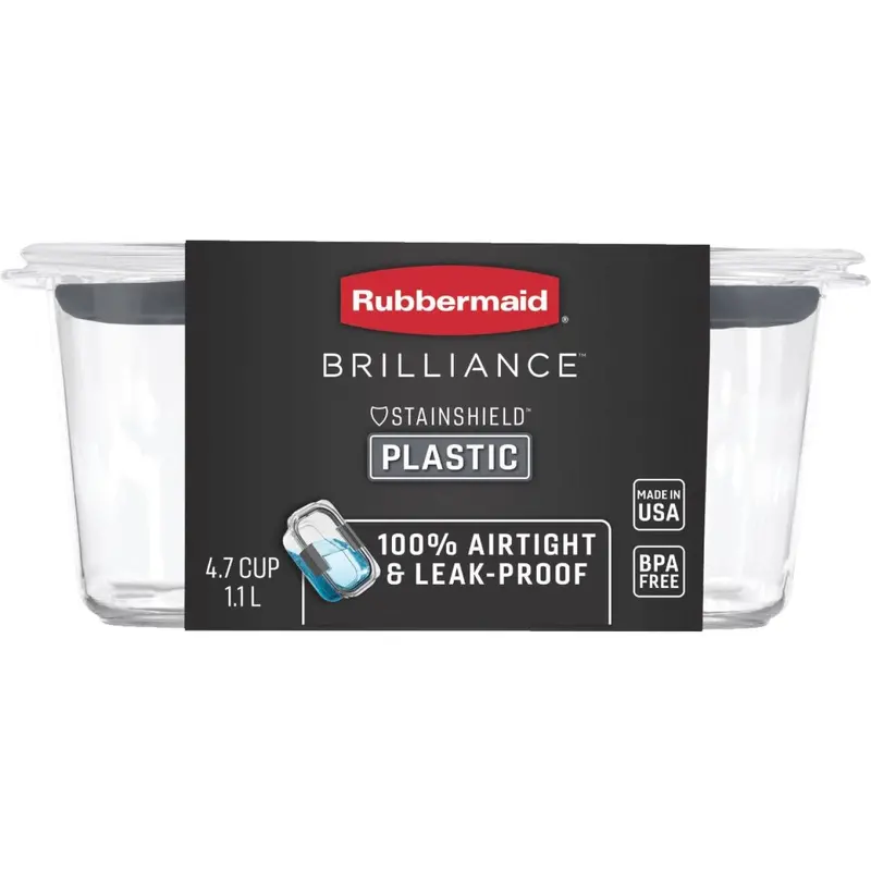 Rubbermaid Brilliance 4.7-Cup Clear Rectangular Food Storage Container