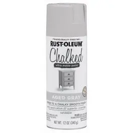 Rust-Oleum Chalked Ultra Matte Spray Paint – Aged Gray, 12 oz