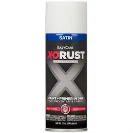 Rust-Resistant White Satin Enamel Spray Paint – 12 oz