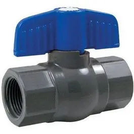 Schedule 80 Gray PVC Threaded Ball Valve – 3/4-Inch NPT