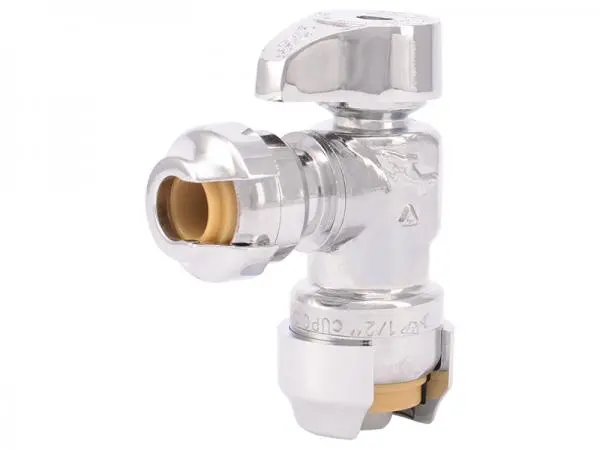 SharkBite Push-to-Connect Angle Stop Valve – Brass Fitting