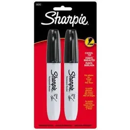 Sharpie Black Chisel-Tip Permanent Markers – Pack of 2
