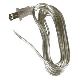 Silver 8-Foot 18/2 Lamp Cord with Polarized Plug