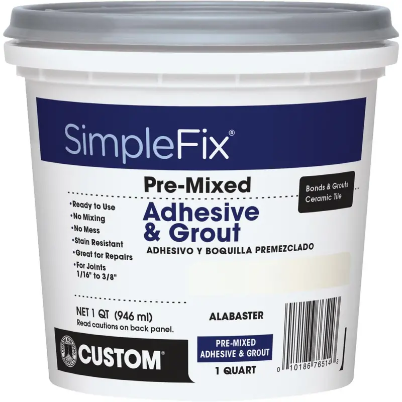 SimpleFix Alabaster Sanded Tile Grout – Quart (Pre-Mixed)