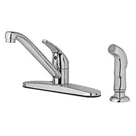 Single-Lever Chrome Kitchen Faucet with Integrated Spray Head