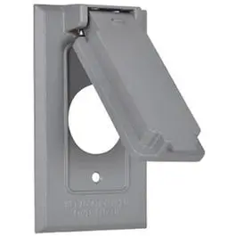 Single-Receptacle Weatherproof Flip Cover – Gray, NEMA 3R Rated