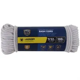Smooth Braided Cotton Sash Cord – 7/32-Inch Diameter × 100 Feet