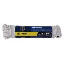 Smooth Braided Cotton Sash Cord – 7/32-Inch Diameter × 50 Feet