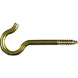 Solid Brass Ceiling Hook – #8 Size, 2-9/16-Inch, 3-Pack