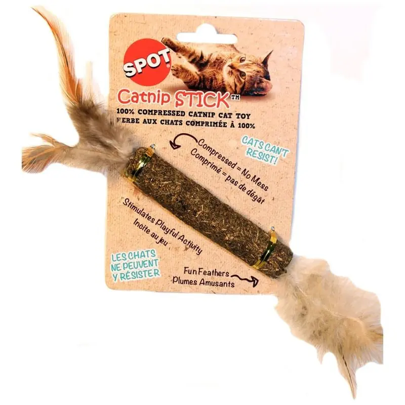 SPOT Catnip Stick Toy with Feathers for Interactive Play
