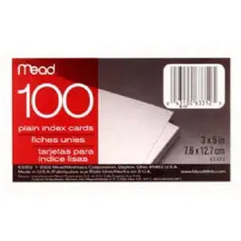 Standard 3″ x 5″ Unlined Index Cards – Pack of 100