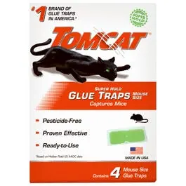 Super-Hold Mouse Glue Traps – Indoor Rodent Capture, 4-Pack