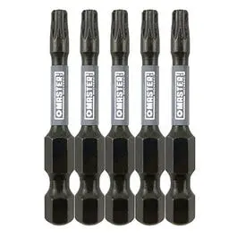 Torx T25 Impact Bit – 2-Inch Length, 5-Pack, Heat-Treated Alloy Steel