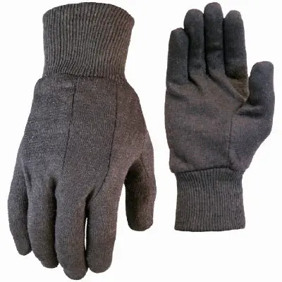 True Grip Jersey Work Gloves – Brown Cotton, Men’s Size