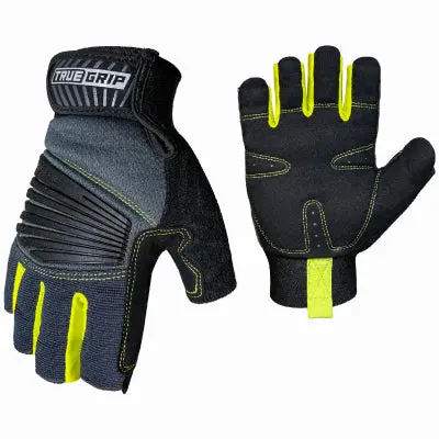 True Grip Pro Men’s Fingerless Work Gloves with Cushioned Palm