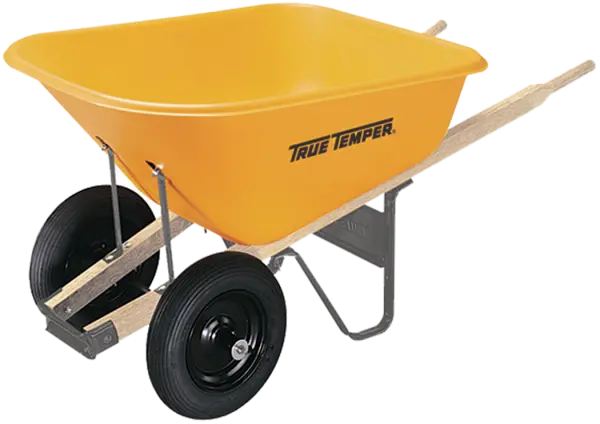 True Temper Dual-Wheel Poly Wheelbarrow – 8 cu ft Capacity