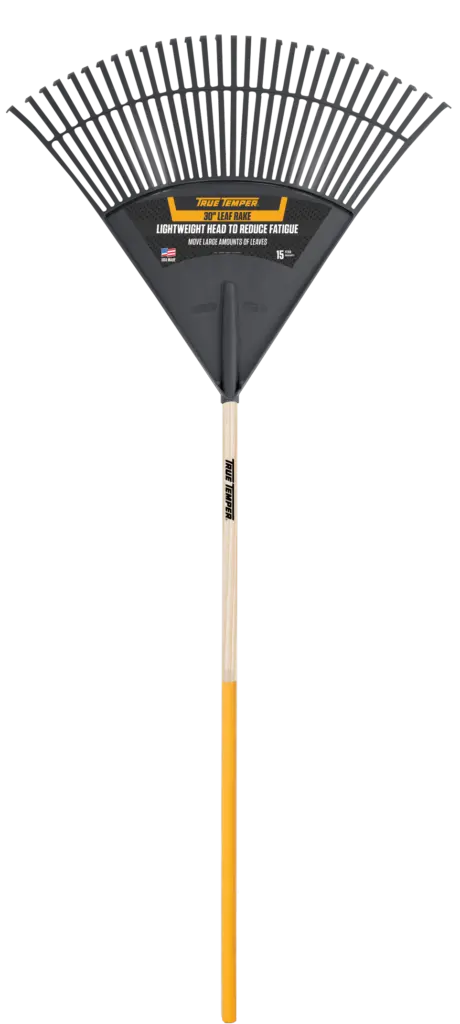 True Temper Poly Leaf Rake — Cushioned Grip, Hardwood Handle, Model 1922800