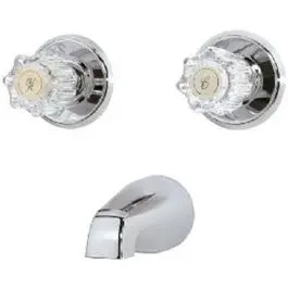 Two-Handle Tub Faucet – Acrylic Knobs, Chrome Plated Brass Body