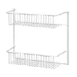 Two-Tier Shelf Unit – Wall- or Door-Mounted White Organizer, 12-Inch Width