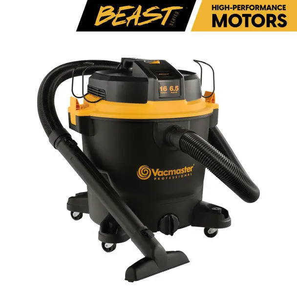 Vacmaster VJH1612PF0202 Beast Series Wet/Dry Vacuum – 16-Gallon Stainless Steel, 6.5 Peak HP