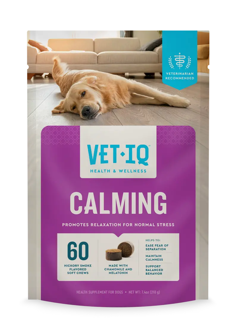 VetIQ Calming Soft Chews for Dogs – Natural Stress Relief Supplement