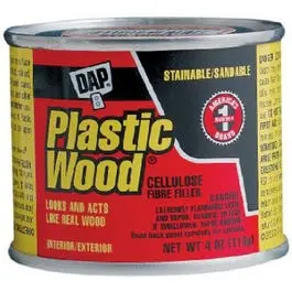 Walnut-Tinted Plastic Wood Filler – Cellulose Fiber Formula, 4 oz