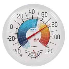 Weatherproof Outdoor Thermometer & Hygrometer with Wind Chill and Heat Index Display – 13.25″