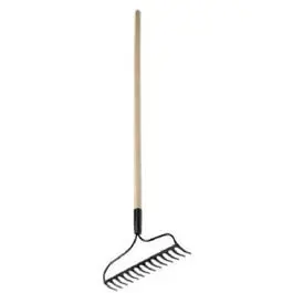 Welded Bow Rake – Lacquered Wooden Handle for Lawn & Garden Use