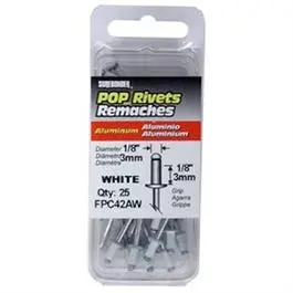 White 1/8-Inch Aluminum Rivets – 25-Pack