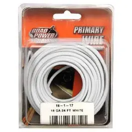 White 16-Gauge Primary Electrical Wire – 24-Foot Spool